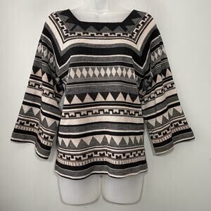 ACT III Vintage Sweater Size XS Small Aztec Wool Blend Boho Chic Geometric Ski